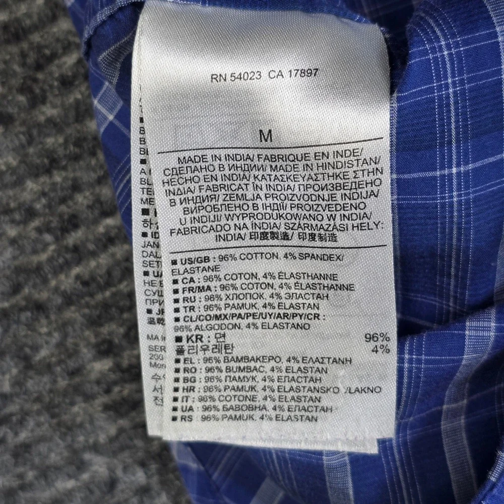 Banana Republic Slim Fit Plaid Shirt Men's Size M Blue Long Sleeve Button Down